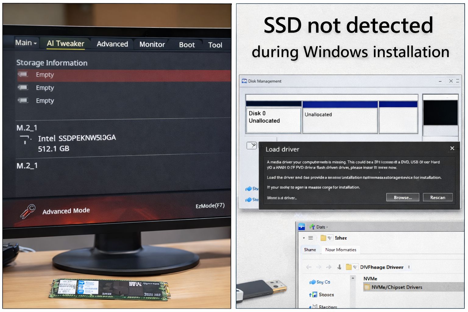 Windows not detecting SSD