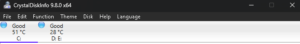 Crystal disk info status