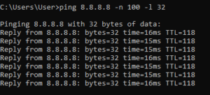 Check Valorant packet loss in cmd