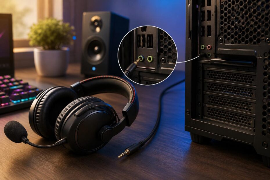 Connect wired headphones to PC